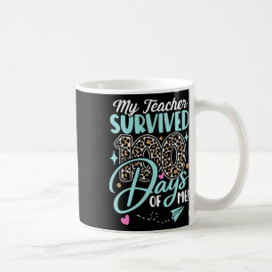 Teacher Survived 100 Days Of Me Fun School Leopard Coffee Mug