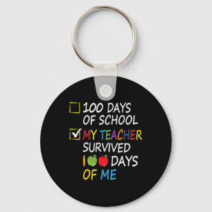 Teacher Survived 100 Days Of Me Fun School Teacher Key Ring