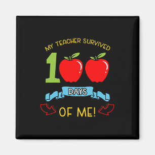 Teacher Survived 100 Days Of Me Kindergarten Stude Magnet