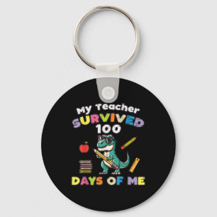 Teacher Survived 100 Days School Trex 100th Day To Key Ring