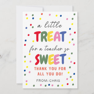 Teacher Sweet Treat Tag, Teacher Appreciation Thank You Card