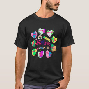 Teacher Teach And Inspire Happy Valentines Day Hea T-Shirt
