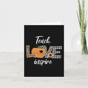 Teacher teach love inspire fall autumn pumpkin card