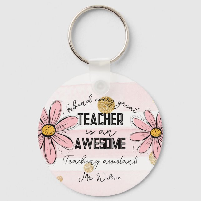 teacher teaching assistant  Daisy TA Key Ring (Front)
