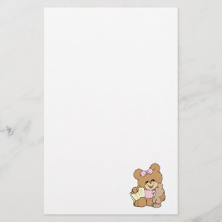 teacher teaching baby teddy bear design stationery