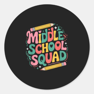 Teacher teaching boys and girls middle school classic round sticker