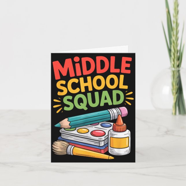 Teacher teaching kids educator middle school squad card (Front)