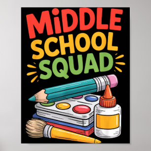 Teacher teaching kids educator middle school squad poster
