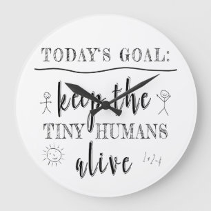 Teacher Teaching Tiny Human School Graduation Gift Large Clock