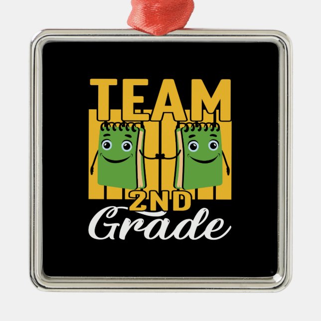 Teacher Team 2nd Grade Metal Tree Decoration (Front)