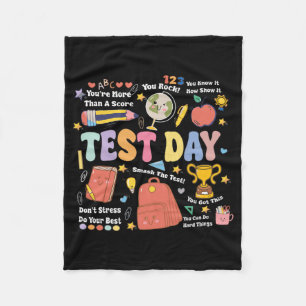 Teacher Test Day Motivational Teacher Starr Testin Fleece Blanket