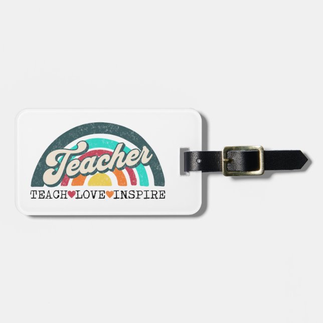 Teacher text design luggage tag (Front Horizontal)