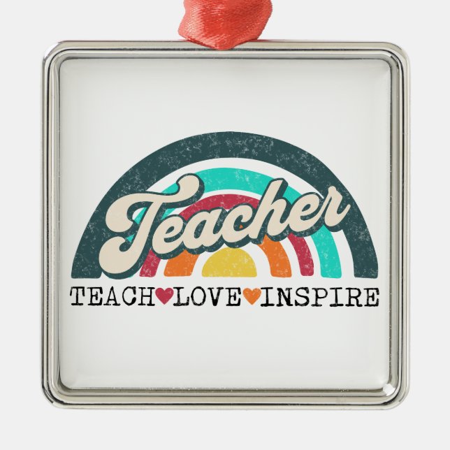 Teacher text design metal tree decoration (Front)