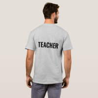 TEACHER Text Grey T-Shirt with Back Print for Men