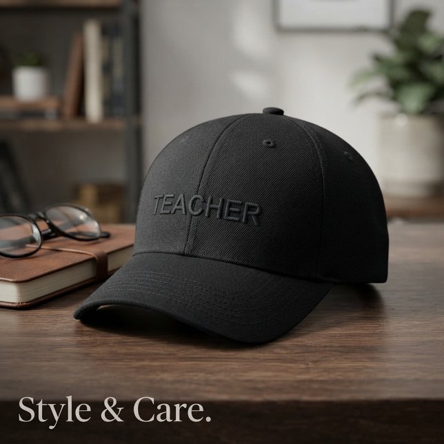 TEACHER Text Mark Clean Modern Design Embroidered Hat (TEACHER Text Mark Clean Modern Design Embroidered Baseball Cap)