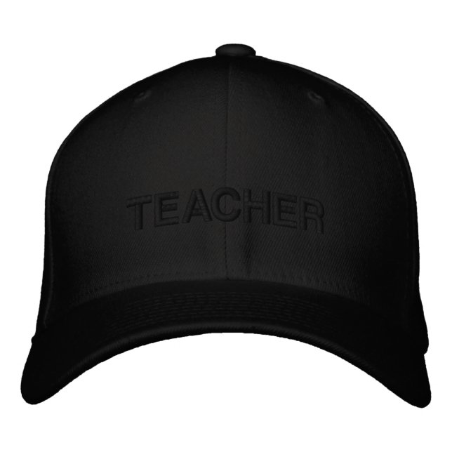 TEACHER Text Mark Clean Modern Design Embroidered Hat (Front)