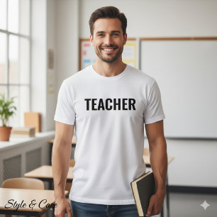 TEACHER Text Statement Tee for Men Customisable