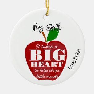 Teacher thank you apple Circle Ornament