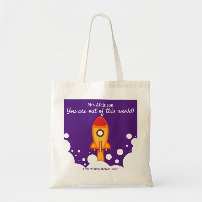 Teacher Thank You Appreciation Personalised Tote Bag (Front)