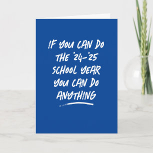 Teacher thank you blue school year card