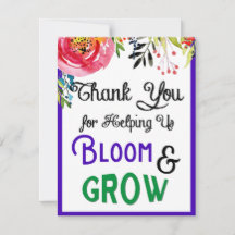 Teacher Thank You Card, Bloom & Grow Thank You