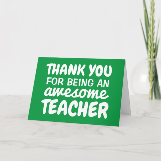 Teacher thank you card green (Front)