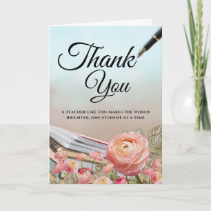 Teacher Thank You Card with Stationery Accents