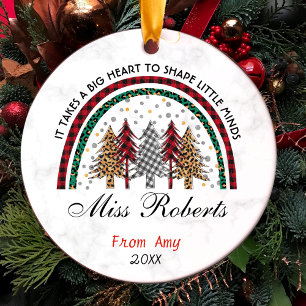 Teacher thank you Christmas rainbow  trees Ceramic Tree Decoration