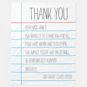 Teacher - Thank You - Fleece Blanket (Customise)