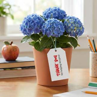 Teacher Thank You For Helping Me Grow Blank Back Gift Tags