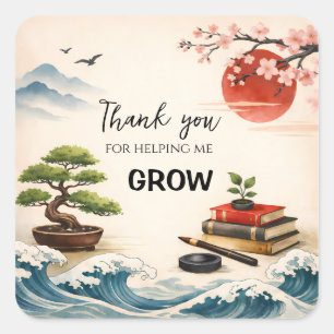 Teacher Thank You Gift   End of School Year Square Sticker