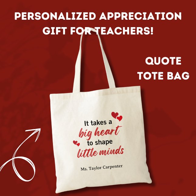 Teacher Thank You Gift Quote Custom Tote Bag (Creator Uploaded)