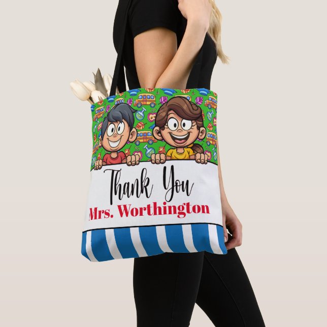 TEACHER Thank You - SEE BACK! TOTE BAG (Close Up)