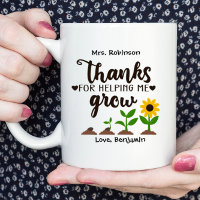 Teacher Thanks for Helping Me Grow Sunflower