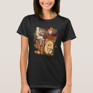 Teacher Thanksgiving Love SLP Life Cute Turkey Gra T-Shirt