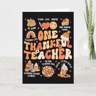 Teacher Thanksgiving One Thankful Teacher Fall Aut Card
