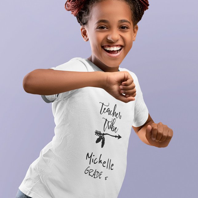 Teacher tribe grade name script back to school  T-Shirt (Creator Uploaded)