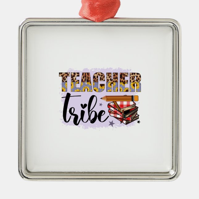 Teacher Tribe Metal Tree Decoration (Front)