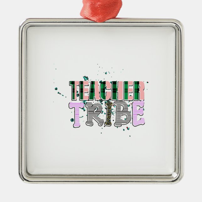 Teacher Tribe Metal Tree Decoration (Front)
