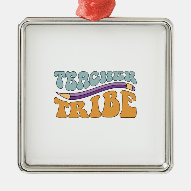 Teacher Tribe Metal Tree Decoration (Front)