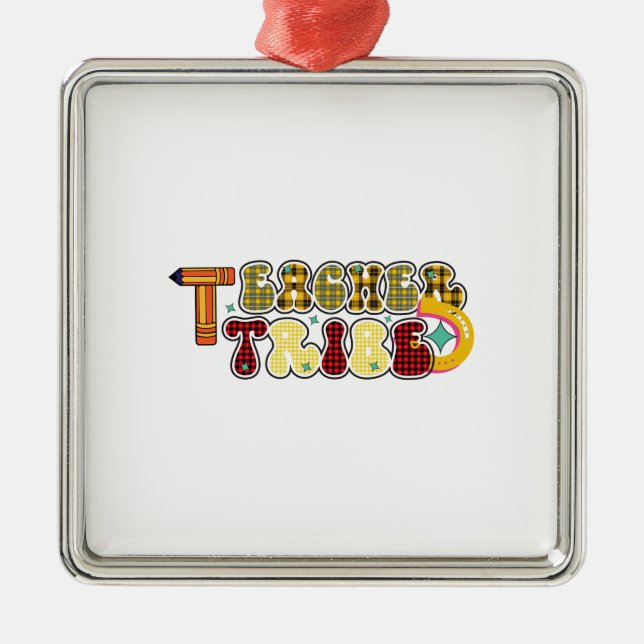 Teacher Tribe Metal Tree Decoration (Front)
