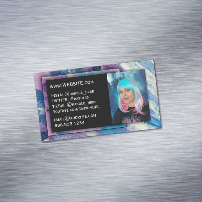 Teacher Tutor Dog Walker Nanny Social Media Artist Magnetic Business Card (In Situ)