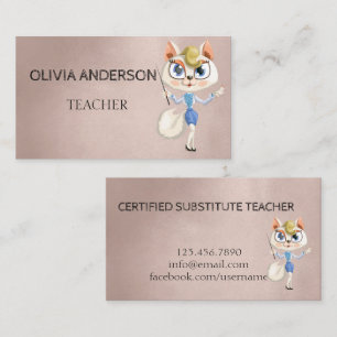 Teacher Tutor golden rose Business Cards