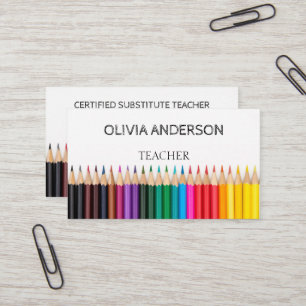 Teacher Tutor White Business Cards