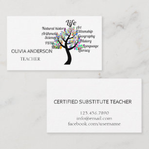 Teacher Tutor White Business Cards
