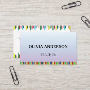 Teacher   Tutor White Business Cards