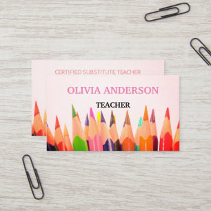 Teacher   Tutor White Business Cards