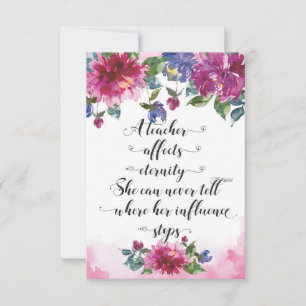 Teacher Typography Back to school Retirement Gift Thank You Card