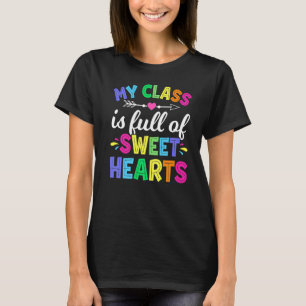 Teacher Valentines Day Love My Sweet Students Back T-Shirt