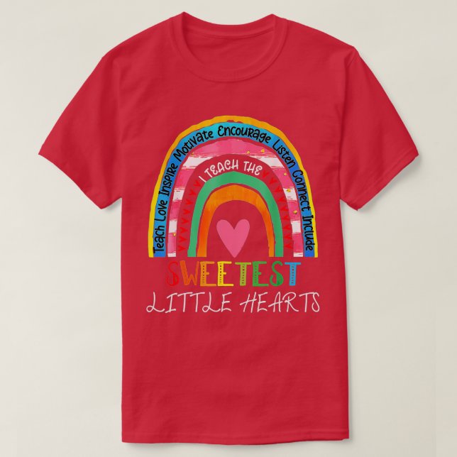 Teacher valentines day  teacher rainbow sweetest h T-Shirt (Design Front)